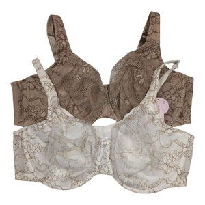 Cacique Full Coverage Lace Bras 46DDD Bundle Stretch Adjustable Straps NWT